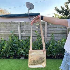 Michael Kors jet set mirror metallic crossbody bag, gold